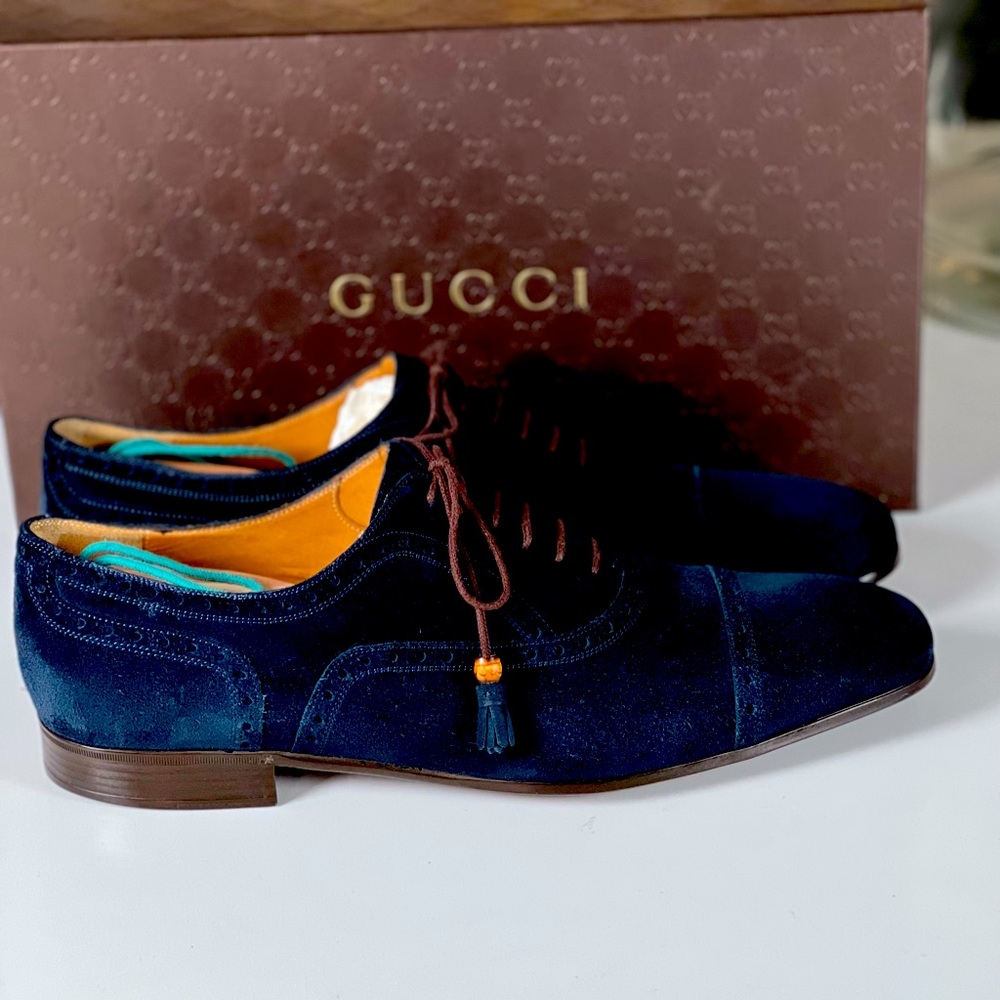 Gucci Wingtip Oxford shoes w/bamboo string up